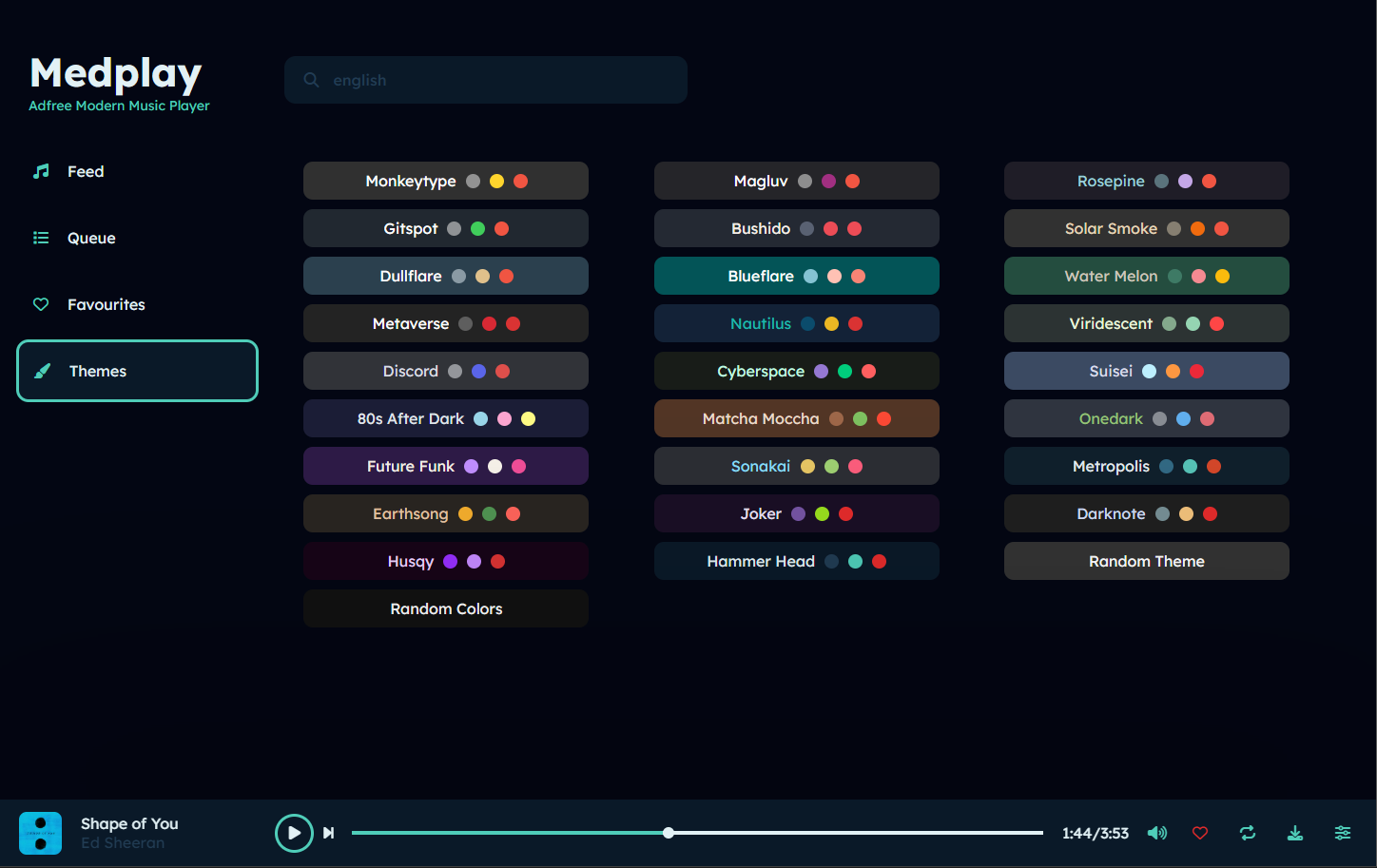 Themes screenshot